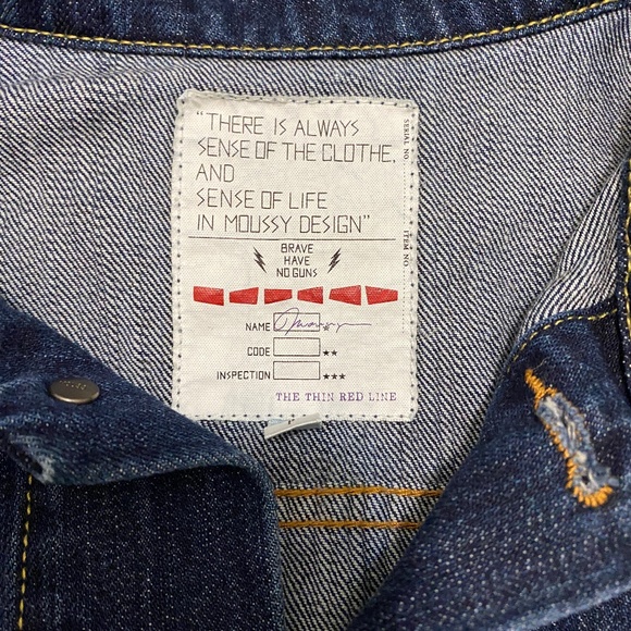 Moussy Distressed Patched Denim Jacket Size One Size - Picture 2 of 9